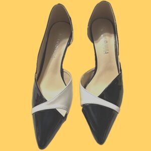 Liuruijia Women’s Black & White Heels Pumps Size 9.5 New Wedding Business Work